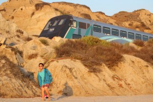 Amtrak Train on the beach
